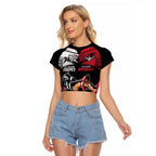 Custom Essendon and Collingwood Raglan Cropped T Shirt Together Sporty Style
