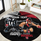 Custom Essendon and Collingwood Round Carpet Together Sporty Style