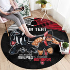 Custom Essendon and Collingwood Round Carpet Together Sporty Style