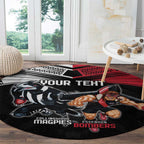 Custom Essendon and Collingwood Round Carpet Together Sporty Style