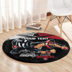 Custom Essendon and Collingwood Round Carpet Together Sporty Style