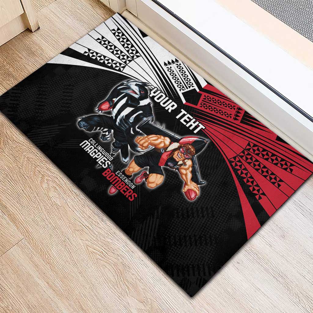 Custom Essendon and Collingwood Rubber Doormat Together Sporty Style
