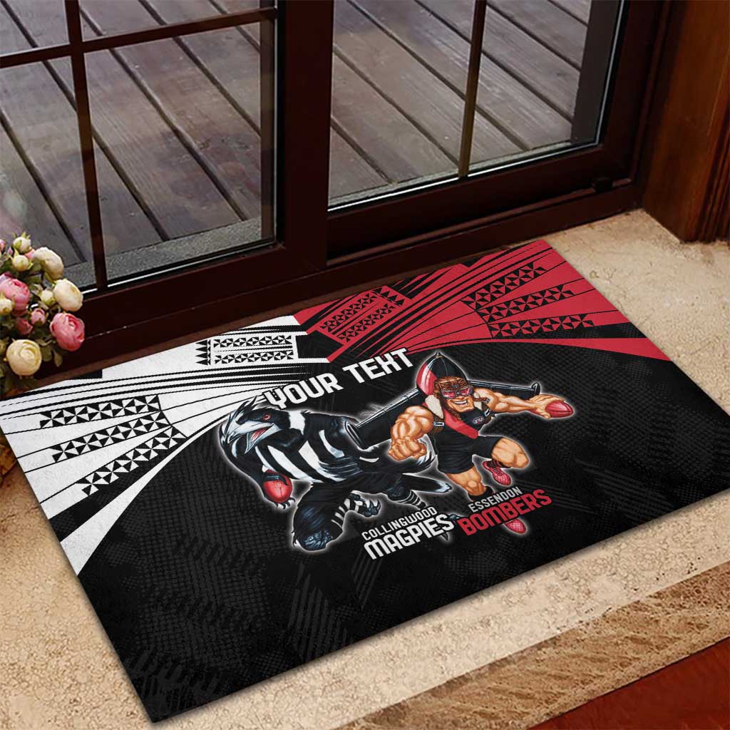 Custom Essendon and Collingwood Rubber Doormat Together Sporty Style