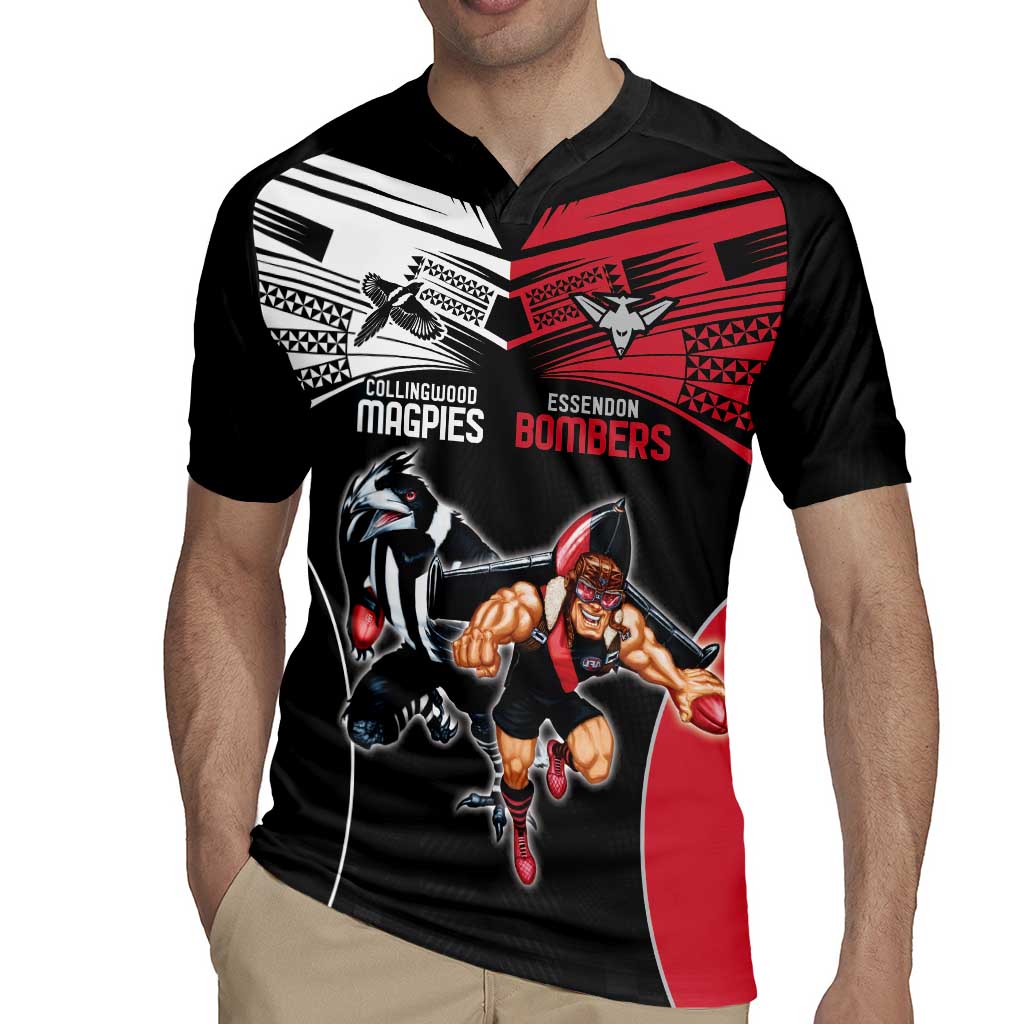Custom Essendon and Collingwood Rugby Jersey Together Sporty Style