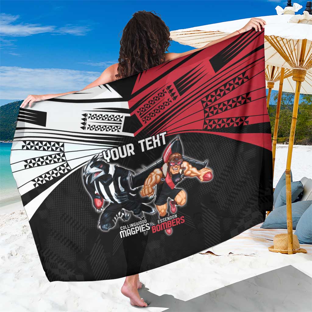 Custom Essendon and Collingwood Sarong Together Sporty Style