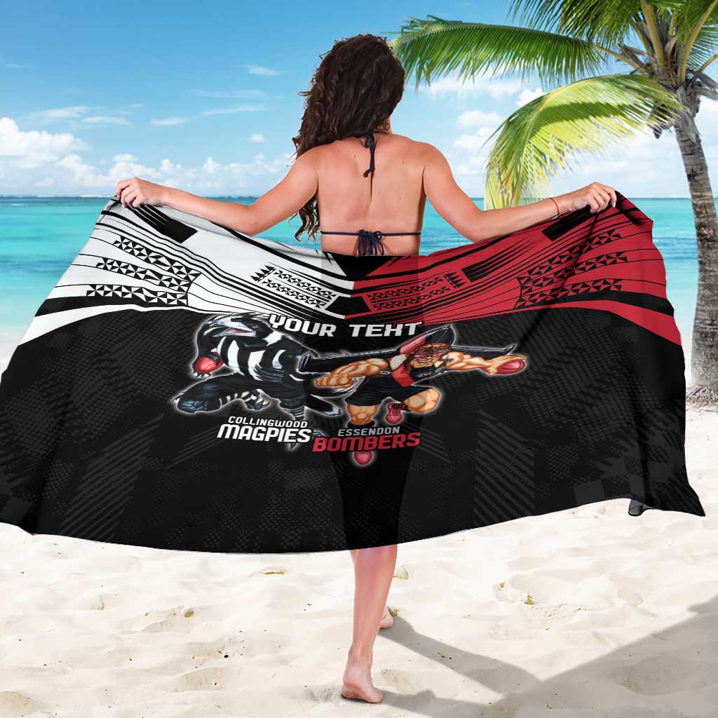 Custom Essendon and Collingwood Sarong Together Sporty Style