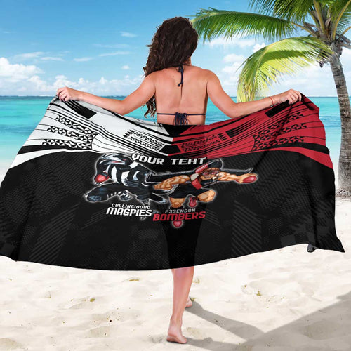 Custom Essendon and Collingwood Sarong Together Sporty Style