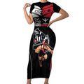 Custom Essendon and Collingwood Short Sleeve Bodycon Dress Together Sporty Style