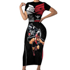 Custom Essendon and Collingwood Short Sleeve Bodycon Dress Together Sporty Style