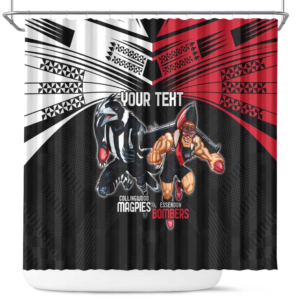 Custom Essendon and Collingwood Shower Curtain Together Sporty Style