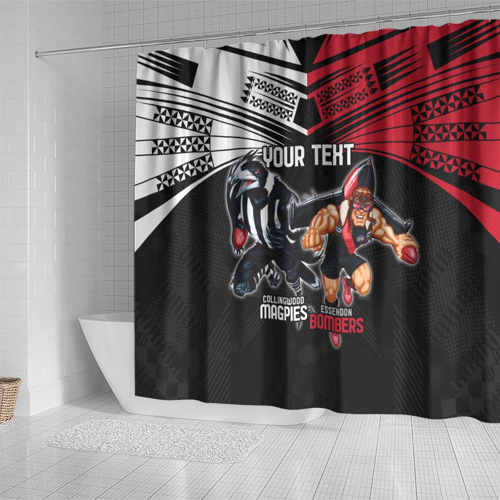 Custom Essendon and Collingwood Shower Curtain Together Sporty Style