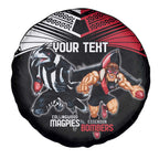 Custom Essendon and Collingwood Spare Tire Cover Together Sporty Style