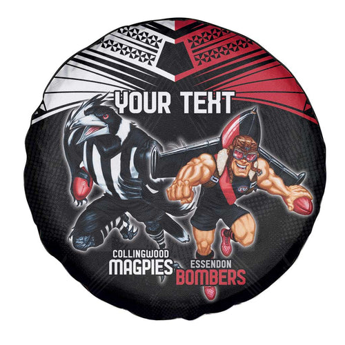 Custom Essendon and Collingwood Spare Tire Cover Together Sporty Style