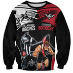 Custom Essendon and Collingwood Sweatshirt Together Sporty Style