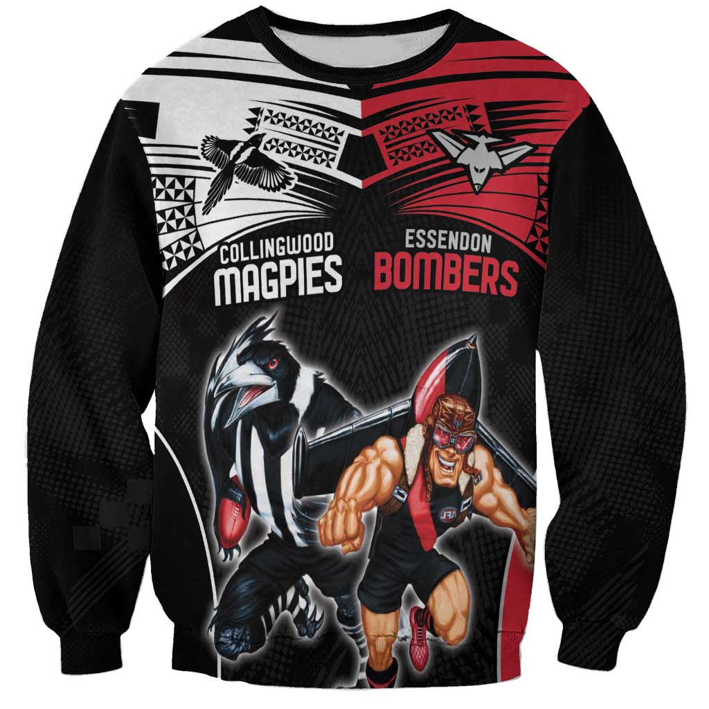 Custom Essendon and Collingwood Sweatshirt Together Sporty Style