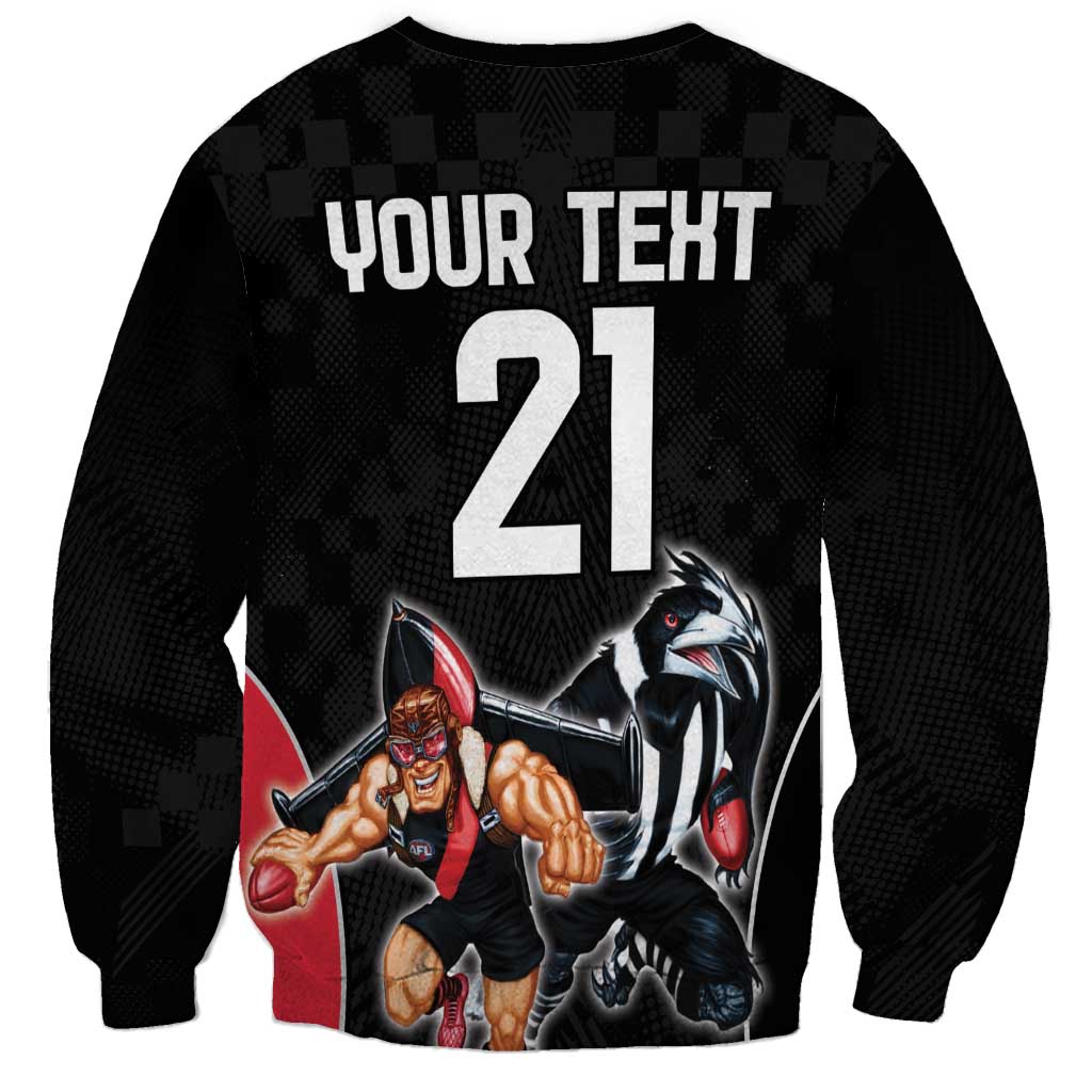 Custom Essendon and Collingwood Sweatshirt Together Sporty Style