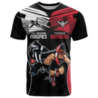Custom Essendon and Collingwood T Shirt Together Sporty Style