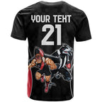 Custom Essendon and Collingwood T Shirt Together Sporty Style