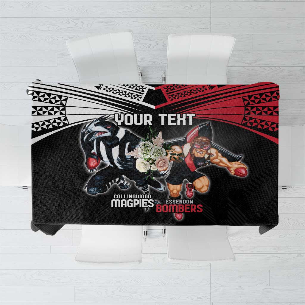 Custom Essendon and Collingwood Tablecloth Together Sporty Style