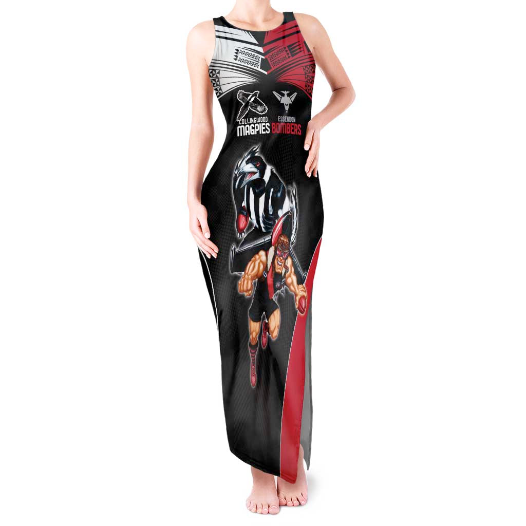 Custom Essendon and Collingwood Tank Maxi Dress Together Sporty Style