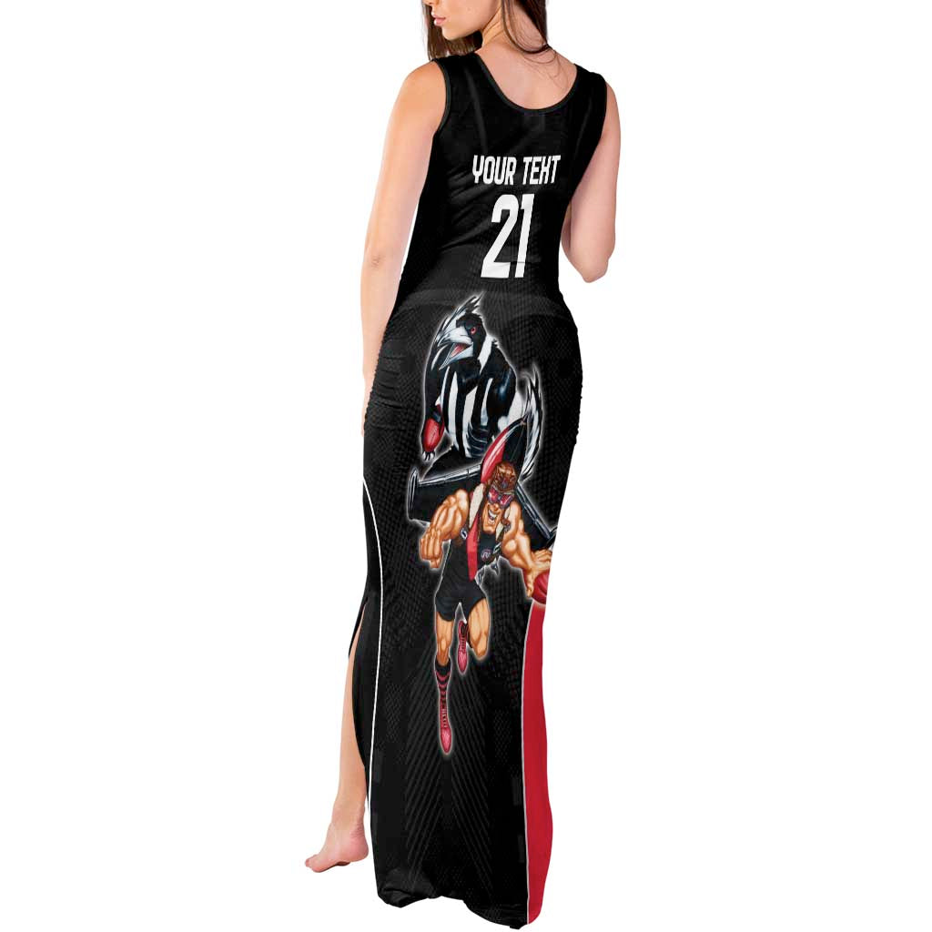 Custom Essendon and Collingwood Tank Maxi Dress Together Sporty Style