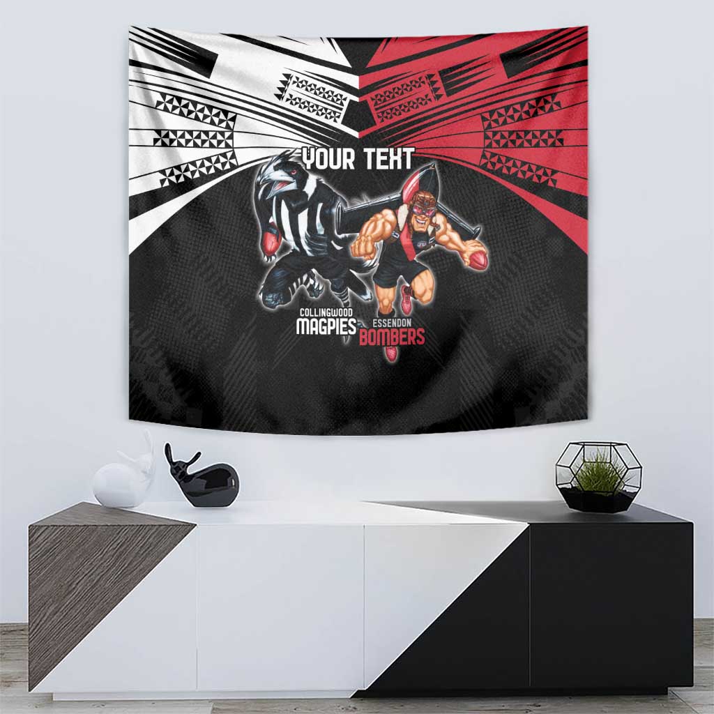 Custom Essendon and Collingwood Tapestry Together Sporty Style