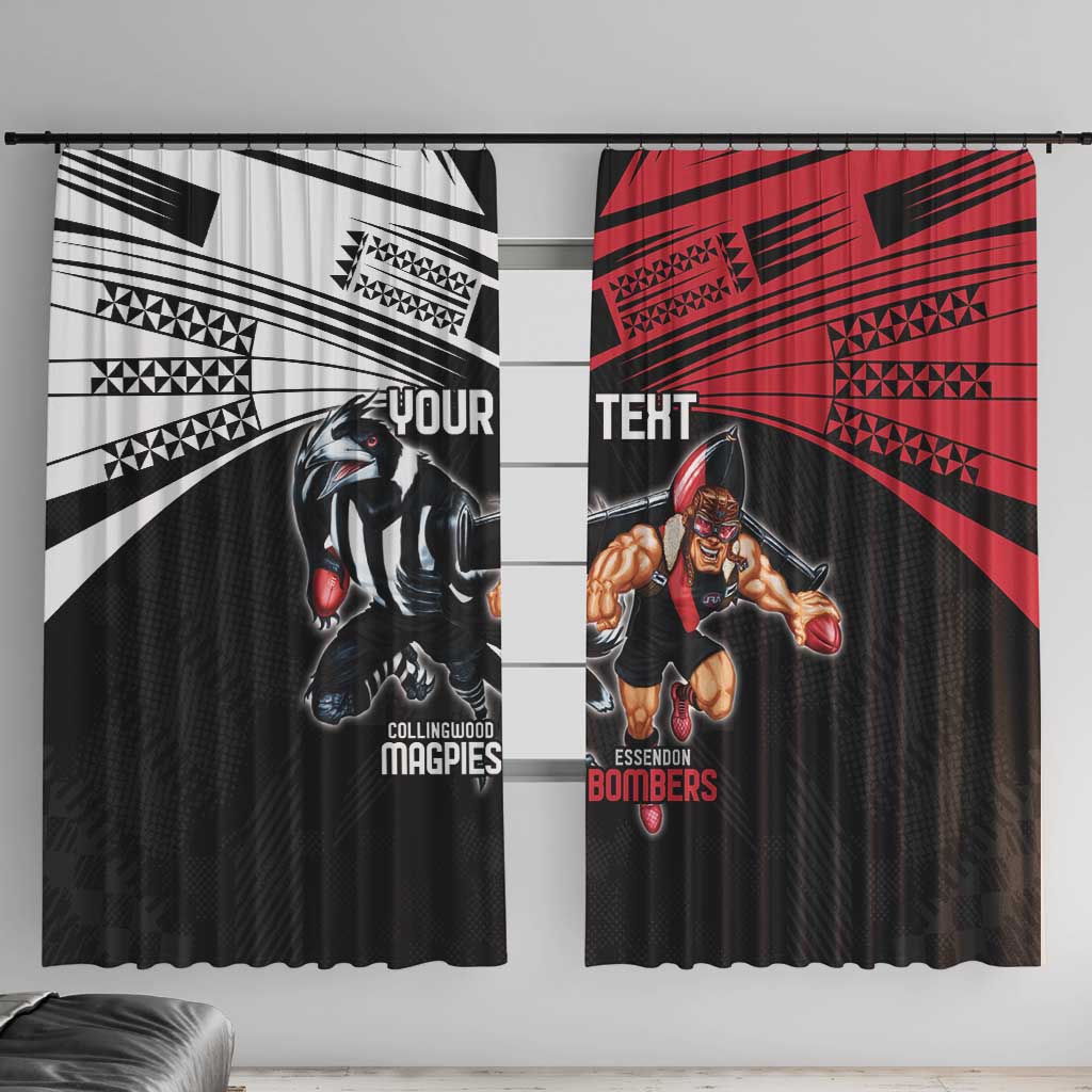 Custom Essendon and Collingwood Window Curtain Together Sporty Style