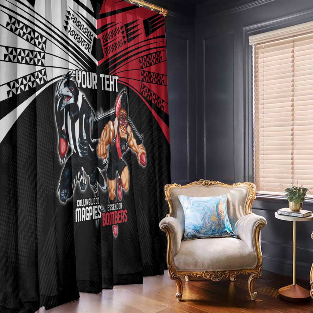Custom Essendon and Collingwood Window Curtain Together Sporty Style