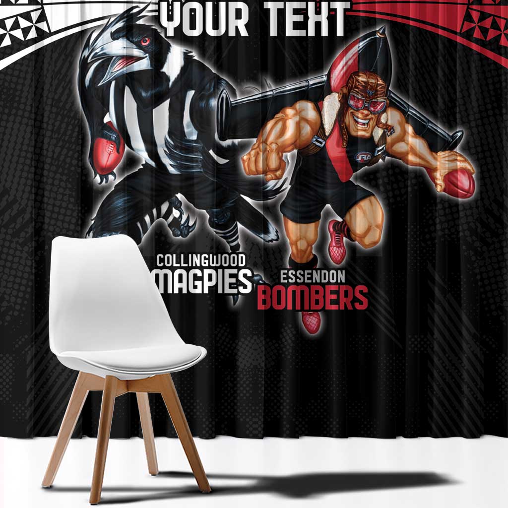 Custom Essendon and Collingwood Window Curtain Together Sporty Style