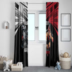 Custom Essendon and Collingwood Window Curtain Together Sporty Style