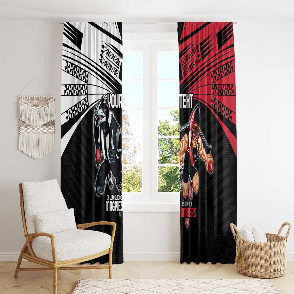 Custom Essendon and Collingwood Window Curtain Together Sporty Style