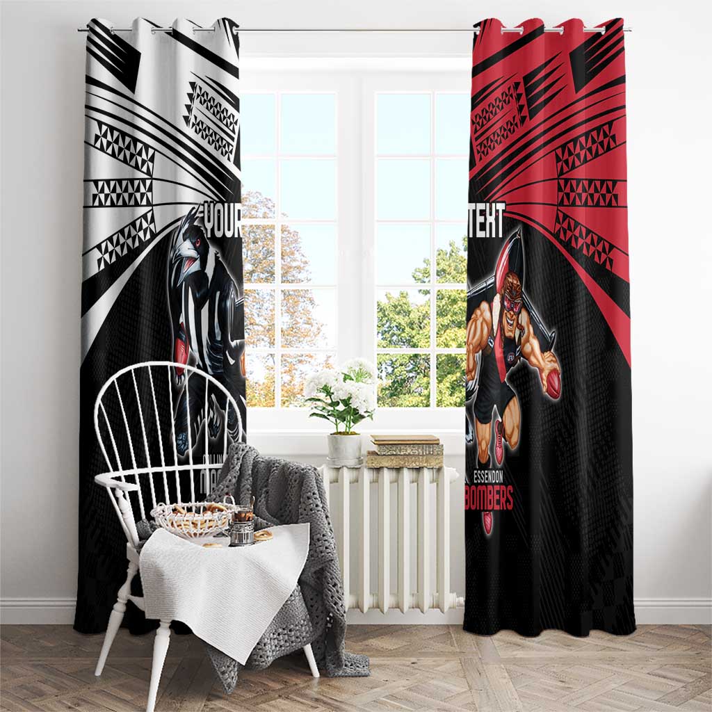 Custom Essendon and Collingwood Window Curtain Together Sporty Style