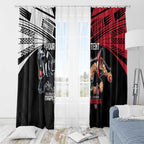 Custom Essendon and Collingwood Window Curtain Together Sporty Style