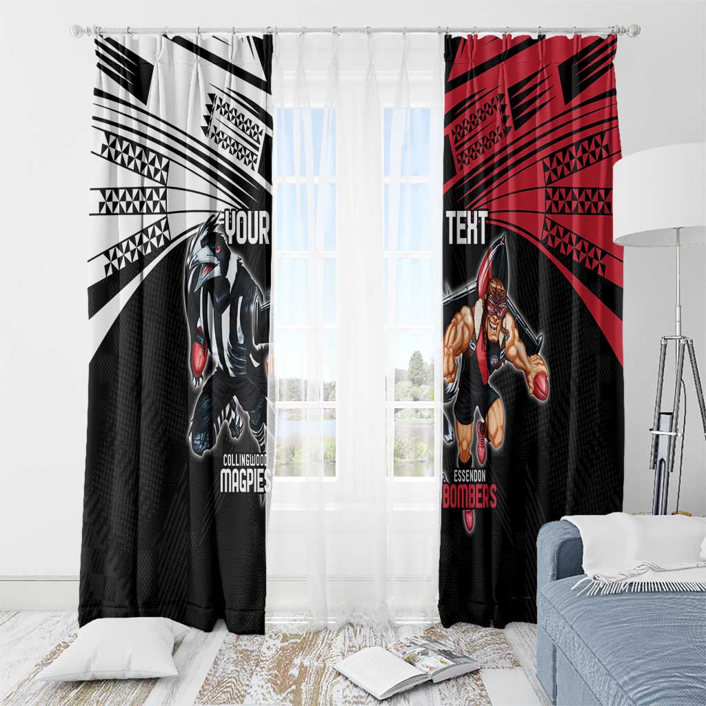 Custom Essendon and Collingwood Window Curtain Together Sporty Style
