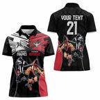 Custom Essendon and Collingwood Women Polo Shirt Together Sporty Style