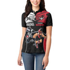 Custom Essendon and Collingwood Women Polo Shirt Together Sporty Style