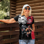 Custom Essendon and Collingwood Women Polo Shirt Together Sporty Style