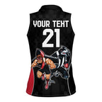 Custom Essendon and Collingwood Women Sleeveless Polo Shirt Together Sporty Style