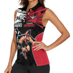 Custom Essendon and Collingwood Women Sleeveless Polo Shirt Together Sporty Style
