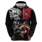 Custom Essendon and Collingwood Zip Hoodie Together Sporty Style