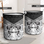 Custom Rugby New Zealand Black Fern Laundry Basket Niho Taniwha Inspired