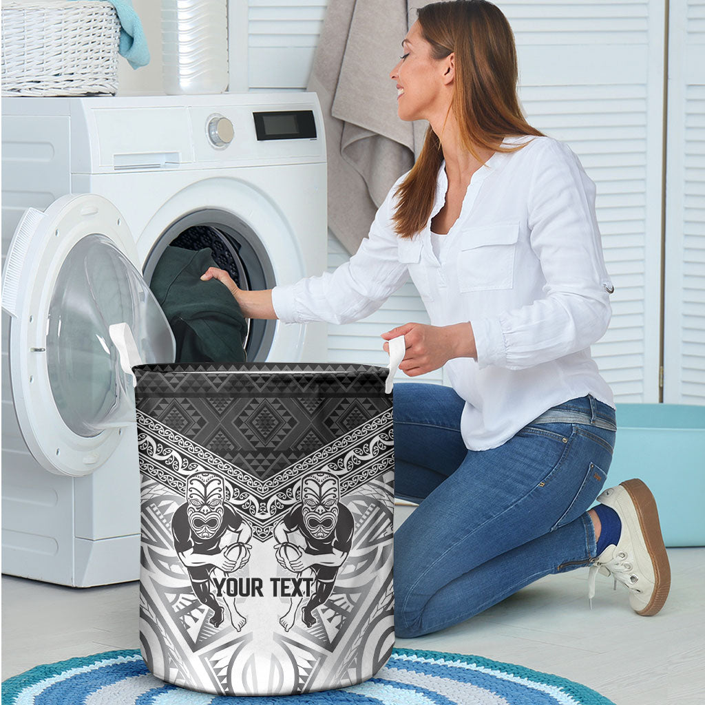 Custom Rugby New Zealand Black Fern Laundry Basket Niho Taniwha Inspired