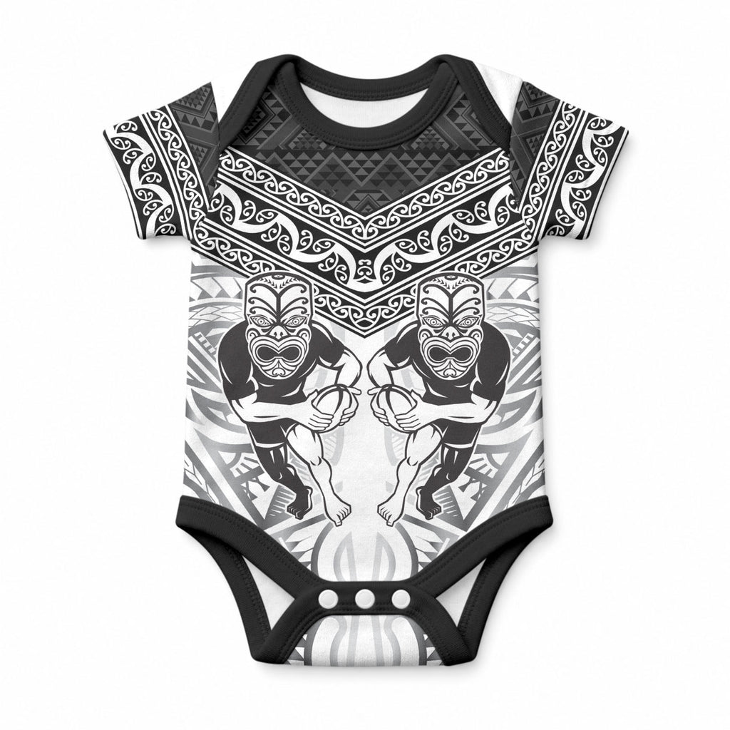 Custom Rugby New Zealand Black Fern Baby Onesie Niho Taniwha Inspired