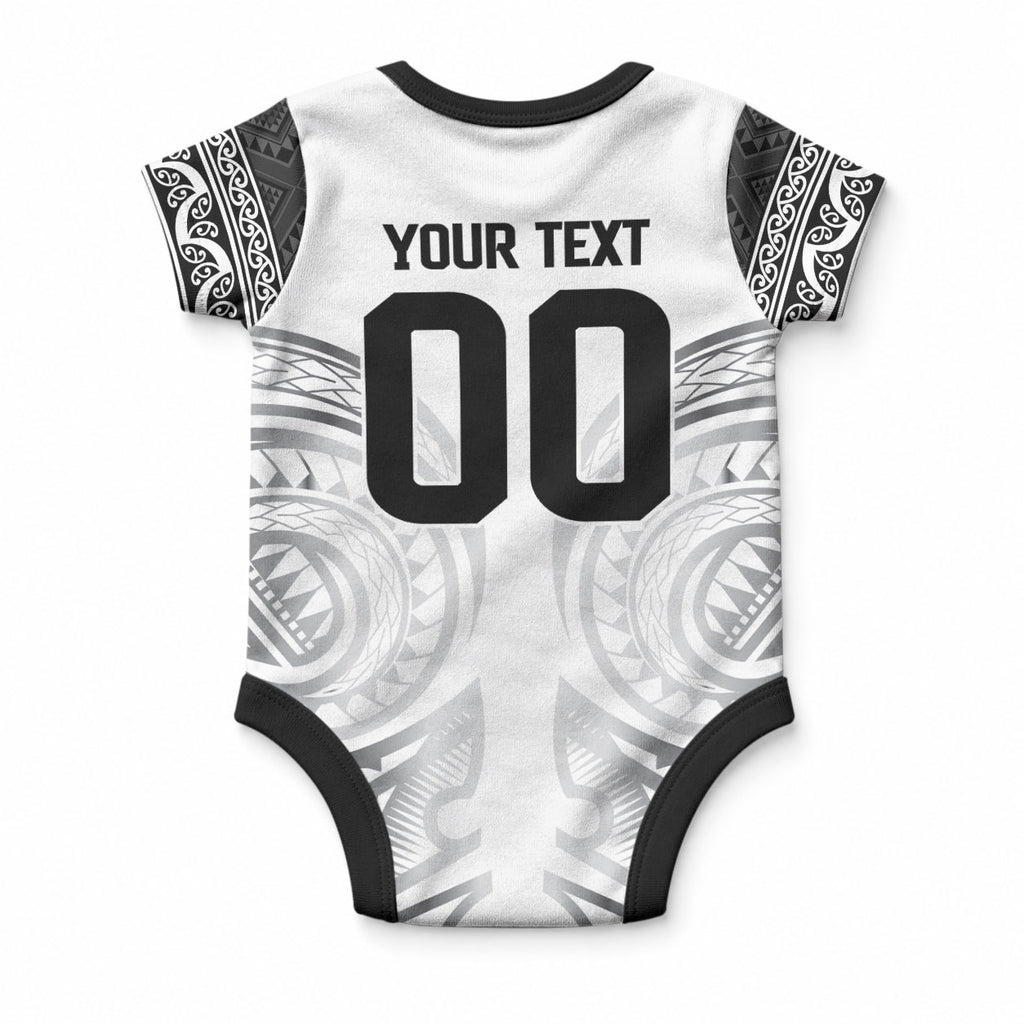 Custom Rugby New Zealand Black Fern Baby Onesie Niho Taniwha Inspired