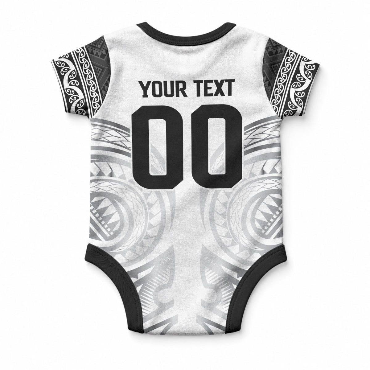 Custom Rugby New Zealand Black Fern Baby Onesie Niho Taniwha Inspired