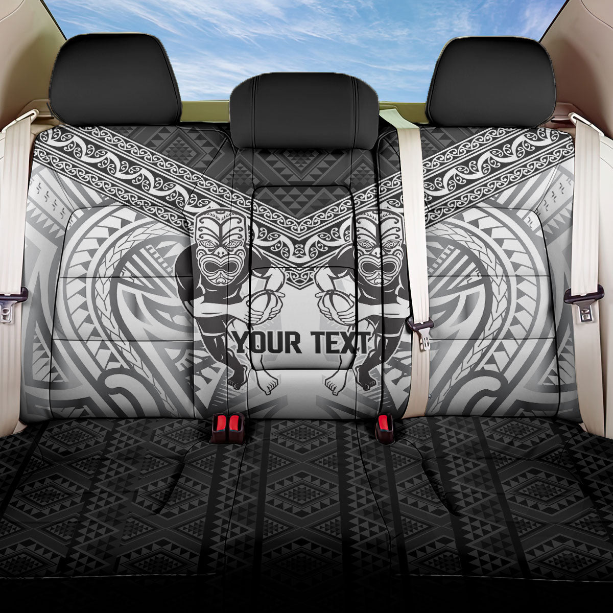 Custom Rugby New Zealand Black Fern Back Car Seat Cover Niho Taniwha Inspired