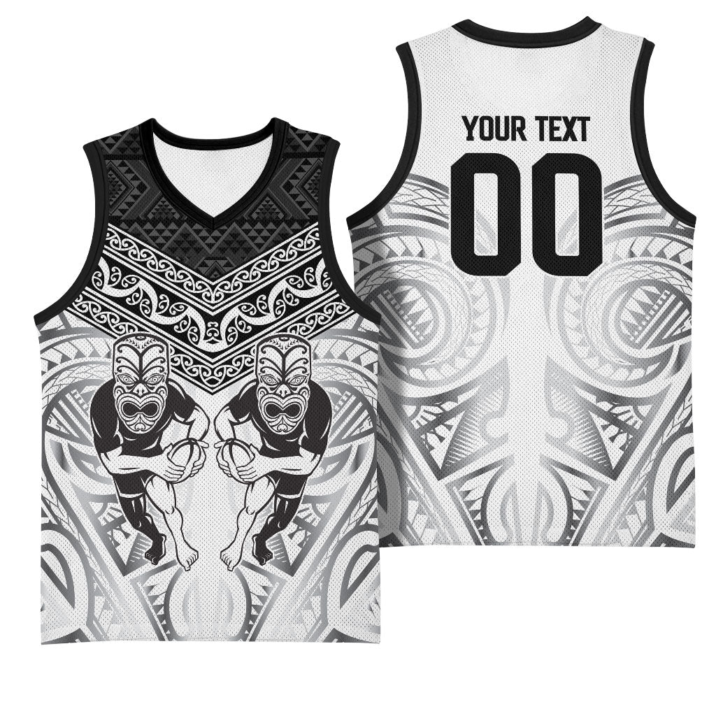 Custom Rugby New Zealand Black Fern Basketball Jersey Niho Taniwha Inspired