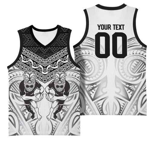 Custom Rugby New Zealand Black Fern Basketball Jersey Niho Taniwha Inspired