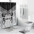 Custom Rugby New Zealand Black Fern Bathroom Set Niho Taniwha Inspired