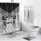 Custom Rugby New Zealand Black Fern Bathroom Set Niho Taniwha Inspired